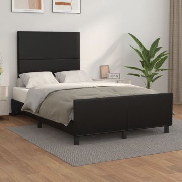 vidaXL Bedframe met hoofdbord kunstleer zwart 120x200 cm