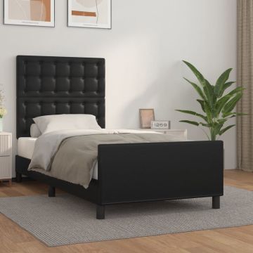 vidaXL Bedframe met hoofdbord kunstleer zwart 80x200 cm