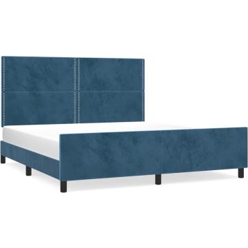 vidaXL-Bedframe-met-hoofdeinde-fluweel-donkerblauw-180x200-cm