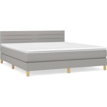 vidaXL-Boxspring-met-matras-stof-lichtgrijs-180x200-cm