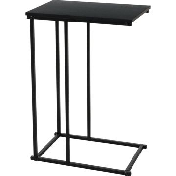 H&amp;S Collection Bijzettafel/banktafel - 1x - zwart - metaal - 40 x 26 x 58 cm