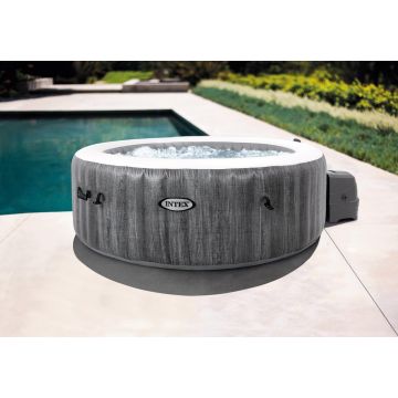 Intex - Greywood Deluxe - Jacuzzi - 196 x 71 cm - Grijs - Inclusief onderhoudspakket Small