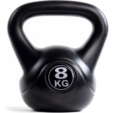 WAYS. Kettlebell - 8 KG - PVC - Zwart