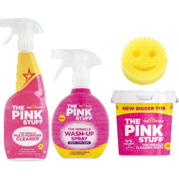 Schoonmaakbundel - The Pink Stuff Wash up spray + Pasta + Cleaner Spray + Scrub Daddy