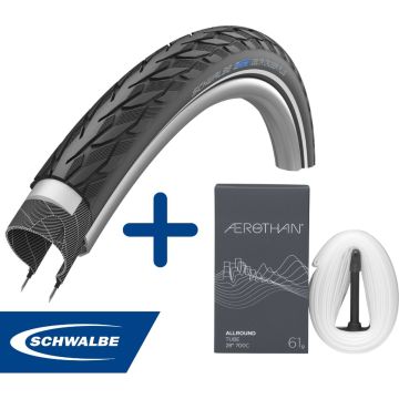 Fietsband - Schwalbe - Buiten- &amp; binnenband - Marathon Plus &amp; SV17E - 28 inch x 1.40 - 2.00 - 60 mm