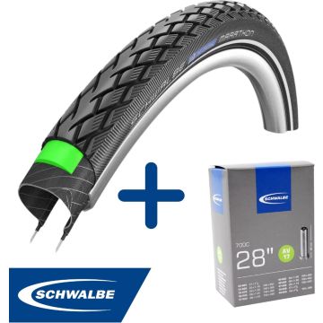 Fietsband - Schwalbe - Buiten- &amp; binnenband - Marathon G-Guard &amp; AV17 - 28 inch x 1.10 - 1.75 - 40 mm