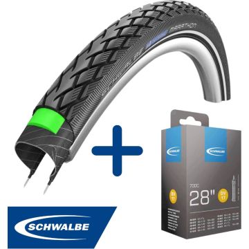 Fietsband - Schwalbe - Buiten- &amp; binnenband - Marathon G-Guard &amp; DV17 - 28 inch x 1.10 - 1.75 - 40 mm