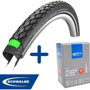 Fietsband - Schwalbe - Buiten- &amp; binnenband - Marathon G-Guard &amp; SV17 - 28 inch x 1.10 - 1.75 - 40 mm