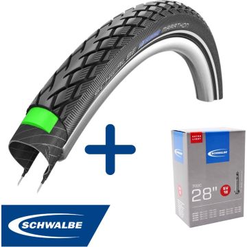 Fietsband - Schwalbe - Buiten- &amp; binnenband - Marathon G-Guard &amp; SV18 - Extra Light - 28 inch x 1.10 - 1.65 - 40 mm