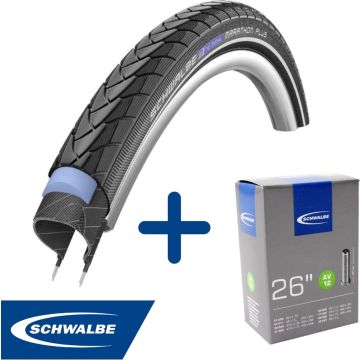 Fietsband - Schwalbe - Buiten- &amp; binnenband - Marathon Plus &amp; AV12 - 26 inch x 1 1/4 - 27.5 inch x 1.75 - 40 mm