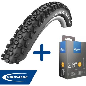 Fietsband - Schwalbe - Buiten- &amp; binnenband - Black Jack K-Guard &amp; DV12 - 26 inch x 1 1/4 - 27.5 inch x 1.75 - 40 mm