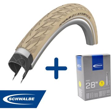 Fietsband - Schwalbe - Buiten- &amp; binnenband - Delta Cruiser Plus &amp; SV17 - 28 inch x 1.10 - 1.75 - 50 mm