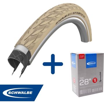 Fietsband - Schwalbe - Buiten- &amp; binnenband - Delta Cruiser Plus &amp; SV18 - Extra Light - 28 inch x 1.10 - 1.65 - 40 mm