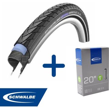 Fietsband - Schwalbe - Buiten- &amp; binnenband - Marathon Plus &amp; AV6 - 20 inch x 1.10 - 1.50 - 40 mm