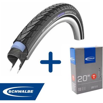 Fietsband - Schwalbe - Buiten- &amp; binnenband - Marathon Plus &amp; SV6 - 20 inch x 1.10 - 1.50 - 40 mm