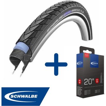 Fietsband - Schwalbe - Buiten- &amp; binnenband - Marathon Plus &amp; SV6A - - 20 inch x 0.90 - 1.50 - 40 mm