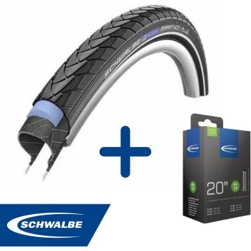 Fietsband - Schwalbe - Buiten- &amp; binnenband - Marathon Plus &amp; AV7C - 20 inch x 1.20 - 1.90 - 40 mm