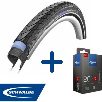 Fietsband - Schwalbe - Buiten- &amp; binnenband - Marathon Plus &amp; SV7C - 20 inch - Extra Light - 40 mm