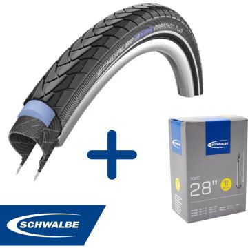 Fietsband - Schwalbe - Buiten- &amp; binnenband - Marathon Plus &amp; SV16 - 28 inch x 1.10 - 1.25 - 60 mm