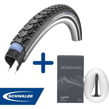 Fietsband - Schwalbe - Buiten- &amp; binnenband - Marathon Plus Tour &amp; SV17E - 28 inch x 1.40 - 2.00 - 40 mm