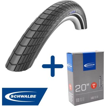 Fietsband - Schwalbe - Buiten- &amp; binnenband - Big Apple R-Guard &amp; SV6 - 20 inch x 1.10 - 1.50 - 40 mm