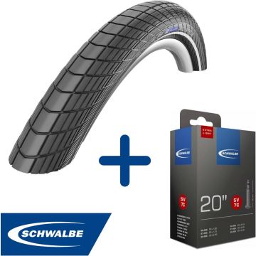 Fietsband - Schwalbe - Buiten- &amp; binnenband - Big Apple R-Guard &amp; SV7C - 20 inch - Extra Light - 40 mm