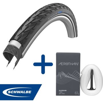 Fietsband - Schwalbe - Buiten- &amp; binnenband - Delta Cruiser Plus &amp; SV17E - 28 inch x 1.40 - 2.00 - 60 mm