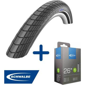 Fietsband - Schwalbe - Buiten- &amp; binnenband - Big Apple R-Guard &amp; AV13 - 26 inch x 1.50 - 2.40 - 40 mm