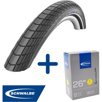 Fietsband - Schwalbe - Buiten- &amp; binnenband - Big Apple R-Guard &amp; SV13 - 26 inch x 1.50 - 2.40 - 60 mm