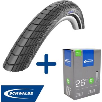 Fietsband - Schwalbe - Buiten- &amp; binnenband - Big Apple R-Guard &amp; AV14 - Extra Light - 26 inch x 1.50 - 2.35 - 40 mm