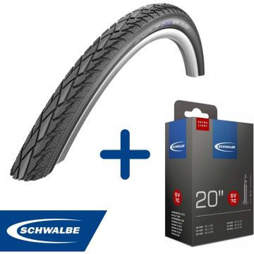 Fietsband - Schwalbe - Buiten- &amp; binnenband - Road Cruiser &amp; SV7C - 20 inch - Extra Light - 40 mm