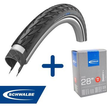 Fietsband - Schwalbe - Buiten- &amp; binnenband - Delta Cruiser Plus &amp; SV17 - 28 inch x 1.10 - 1.75 - 40 mm