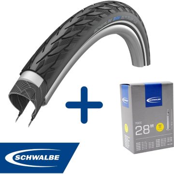 Fietsband - Schwalbe - Buiten- &amp; binnenband - Delta Cruiser Plus &amp; SV17 - 28 inch x 1.10 - 1.75 - 50 mm