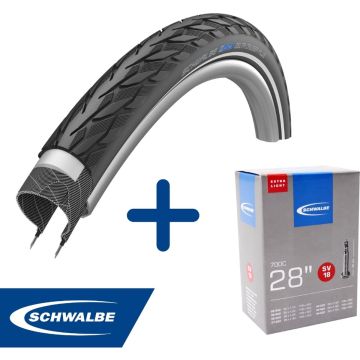 Fietsband - Schwalbe - Buiten- &amp; binnenband - Delta Cruiser Plus &amp; SV18 - Extra Light - 28 inch x 1.10 - 1.65 - 40 mm