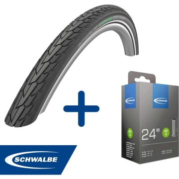 Fietsband - Schwalbe - Buiten- &amp; binnenband - Road Cruiser &amp; AV9 - 24 inch x 1 1/8 - 1.75 - 40 mm