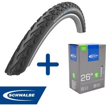 Fietsband - Schwalbe - Buiten- &amp; binnenband - Land Cruiser K-Guard &amp; AV14 - Extra Light - 26 inch x 1.50 - 2.35 - 40 mm