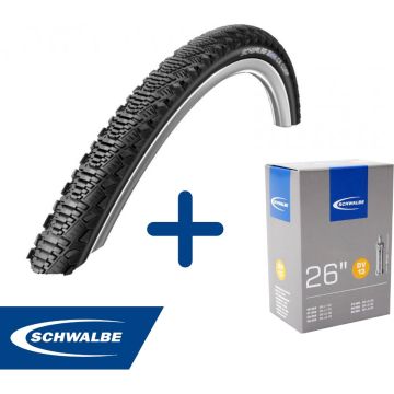 Fietsband - Schwalbe - Buiten- &amp; binnenband - CX Comp &amp; DV13 - 26 inch x 1.50 - 2.40- 40 mm