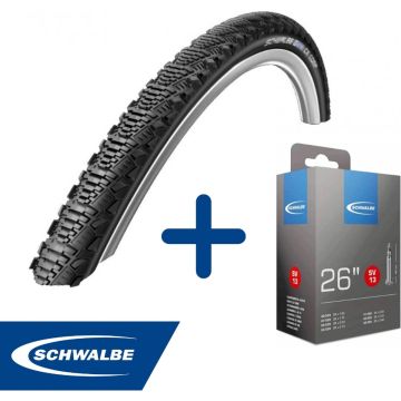 Fietsband - Schwalbe - Buiten- &amp; binnenband - CX Comp &amp; SV13 - 26 inch x 1.50 - 2.40 - 40 mm