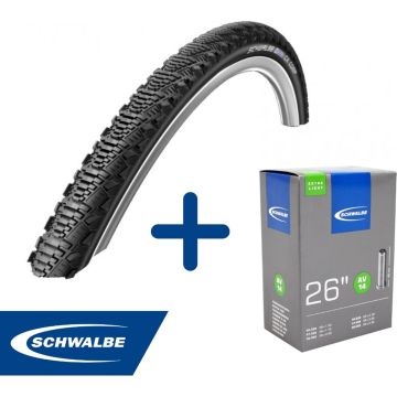 Fietsband - Schwalbe - Buiten- &amp; binnenband - CX Comp &amp; AV14 - Extra Light - 26 inch x 1.50 - 2.35 - 40 mm