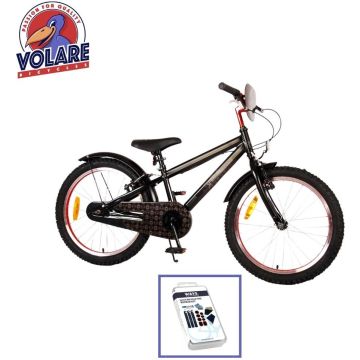 Volare Kinderfiets Spider-Man - 20 inch - Zwart - Twee handremmen - Inclusief WAYS Bandenplakset