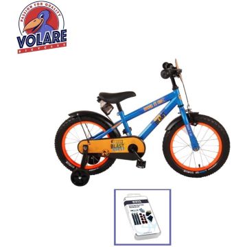 Volare Kinderfiets NERF - 16 inch - Blauw - Met bidonhouder - Inclusief WAYS Bandenplakset