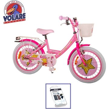 Volare Kinderfiets LOL Surprise - 18 inch - Roze - Twee handremmen - Inclusief WAYS Bandenplakset