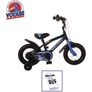 Volare Kinderfiets Super GT - 12 inch - Blauw - Inclusief WAYS Bandenplakset