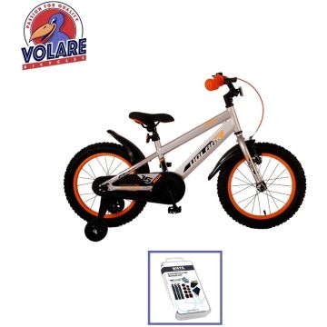 Volare Kinderfiets Rocky - 18 inch - Grijs - Inclusief WAYS Bandenplakset