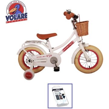 Volare Kinderfiets Excellent - 12 inch - Wit - Inclusief WAYS Bandenplakset