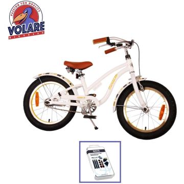 Volare Kinderfiets Miracle Cruiser - 16 inch - Wit - Inclusief WAYS Bandenplakset