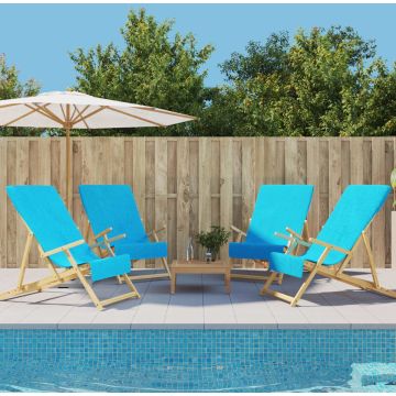 vidaXL Strandhanddoeken 4 st 400 g/m² 60x135 cm stof turquoise