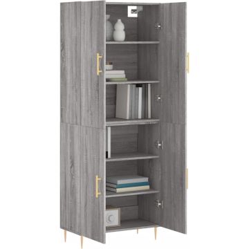 vidaXL-Hoge-kast-69,5x34x180-cm-bewerkt-hout-grijs-sonoma-eikenkleurig