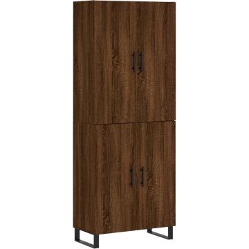 vidaXL-Hoge-kast-69,5x34x180-cm-bewerkt-hout-bruin-eikenkleur