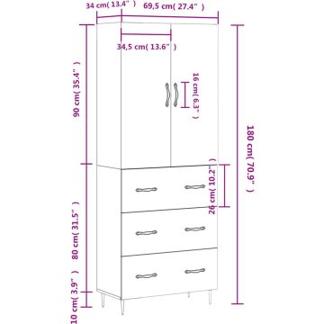 vidaXL-Hoge-kast-69,5x34x180-cm-bewerkt-hout-wit